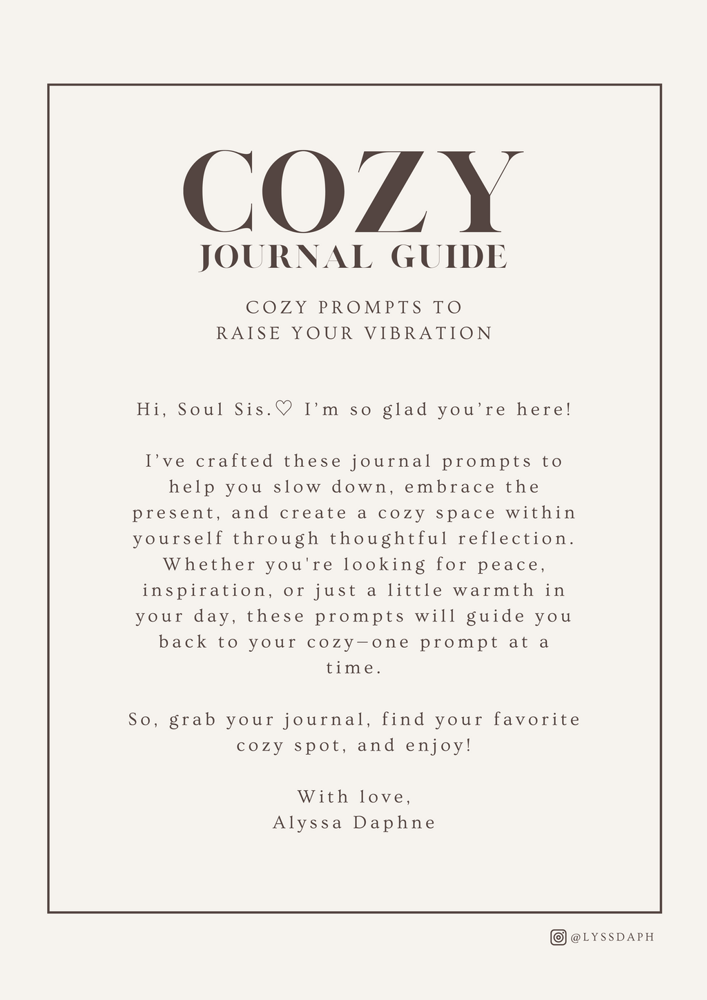FREE Cozy Journal Guide
