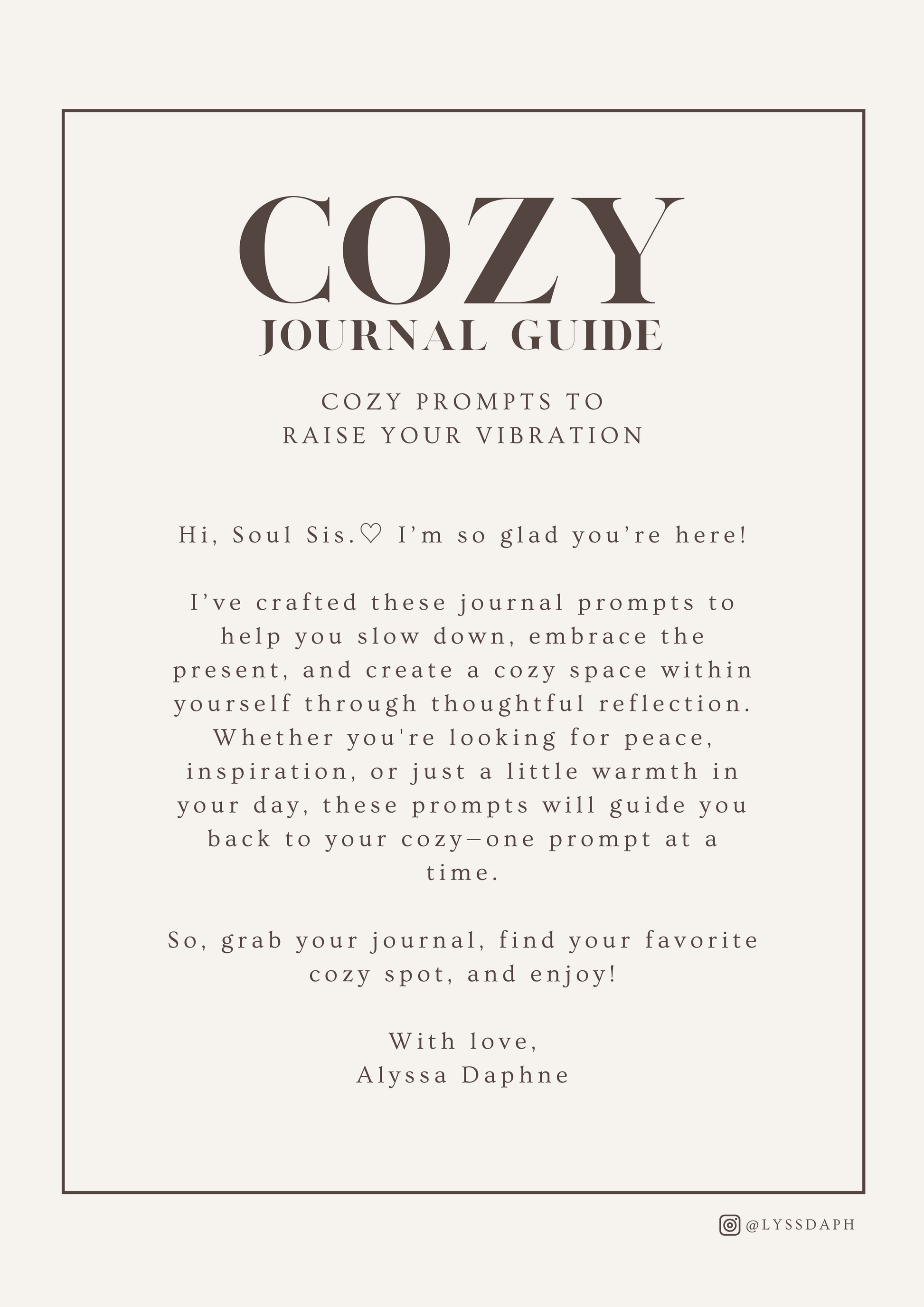 FREE Cozy Journal Guide